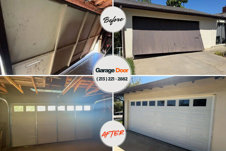 Before and after: garage door repair Prescott Valley, AZ